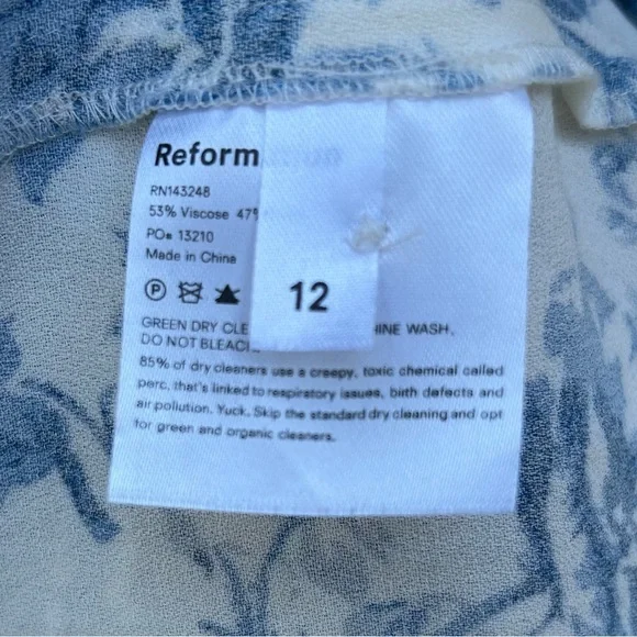 Reformation Gavin Midi Dress Olympia Floral Blue White 12 - Picture 14 of 16
